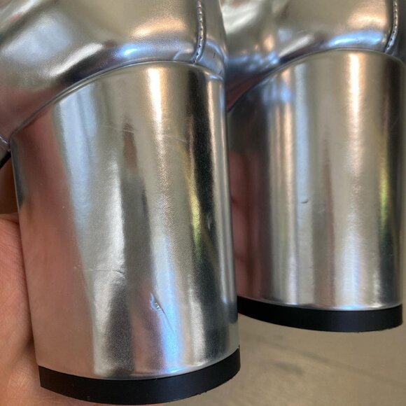 J.crew Maisie Double-Strap Silver Metallic Maryjane Heels 7.5 - Picture 5 of 8